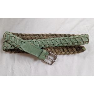 Rag & Bone Woven Seude Belt w/ Solid Brass Buckle